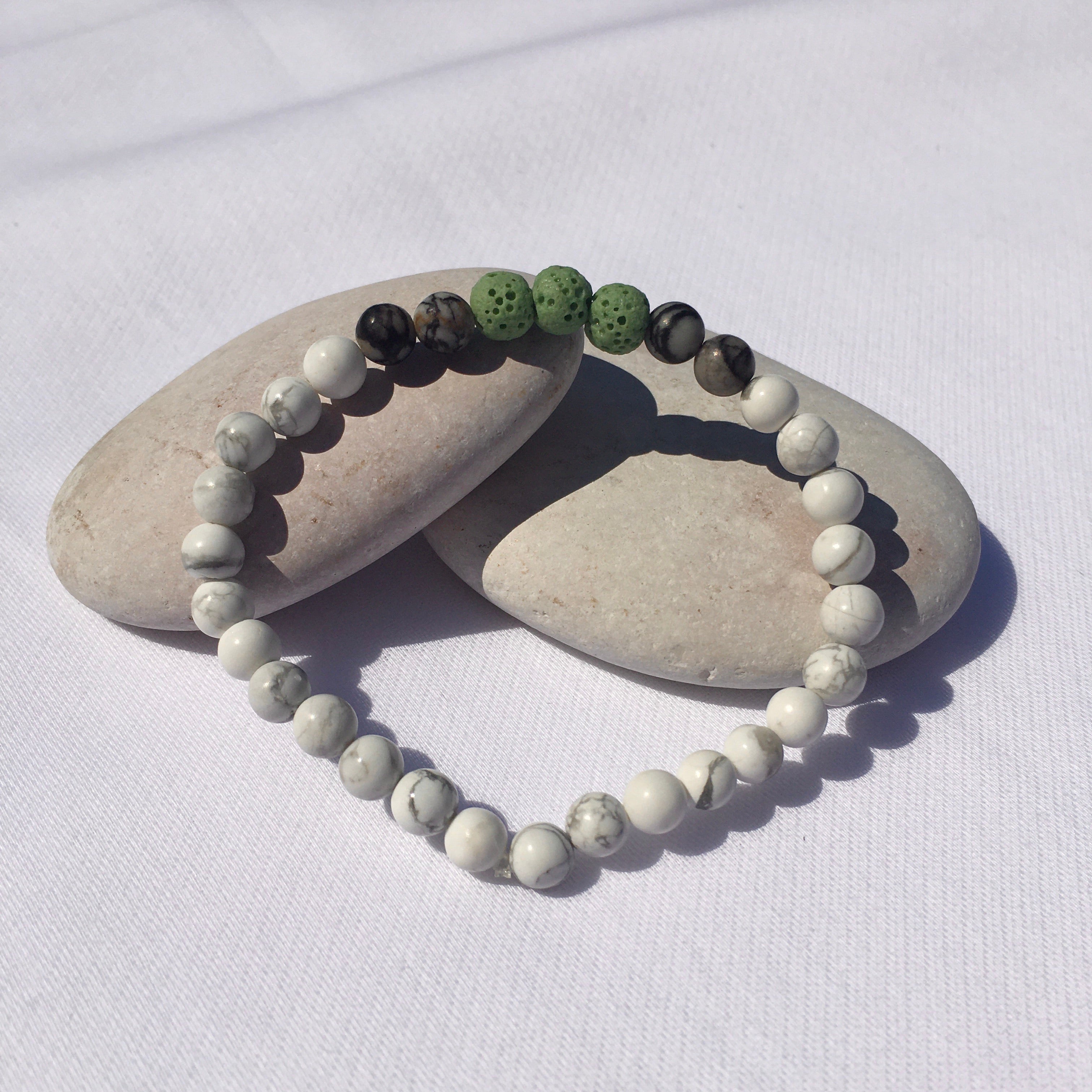 Green Nature Lava Rock Bracelet