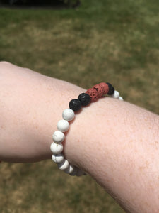 Cherry Lava Rock Bracelet