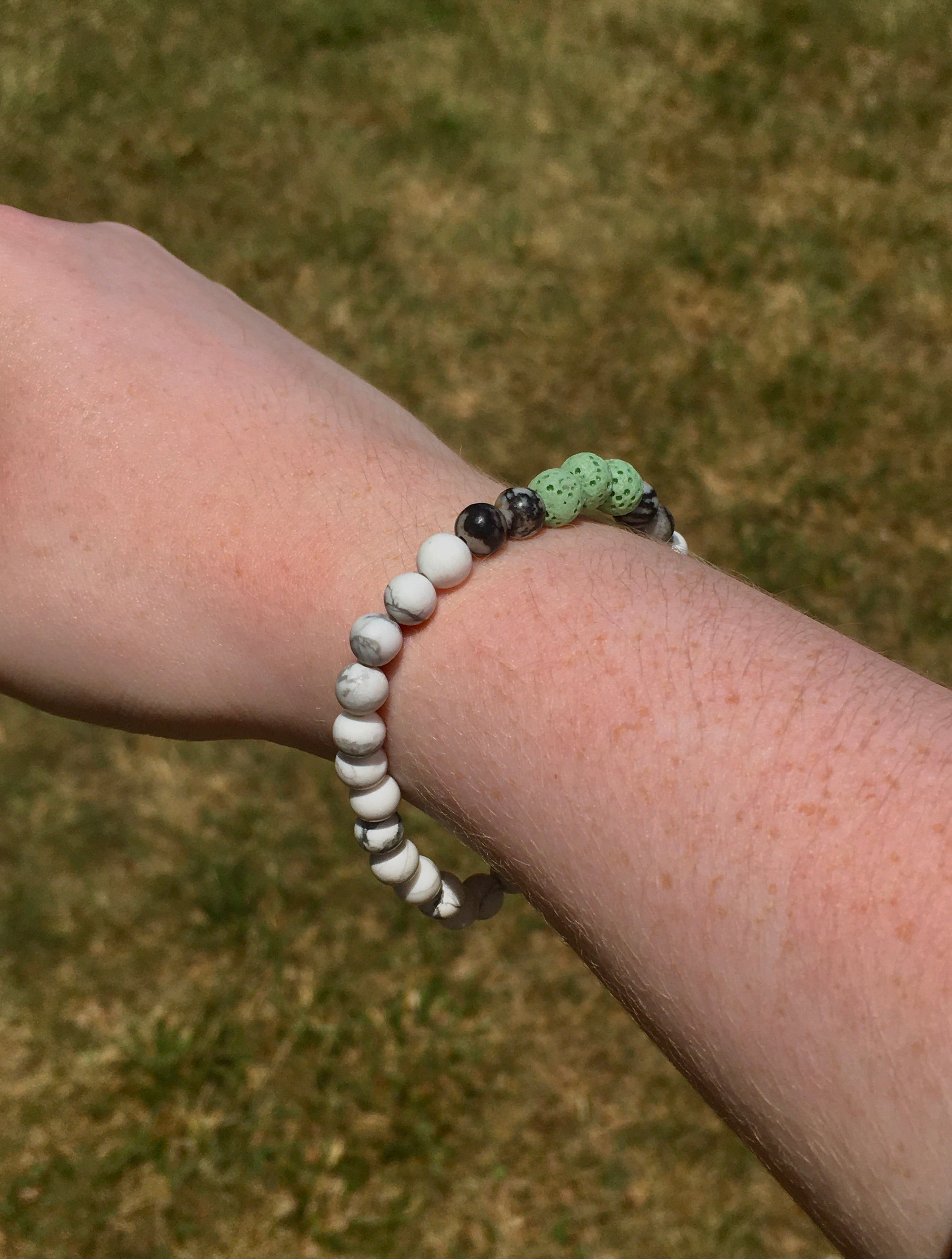 Green Nature Lava Rock Bracelet