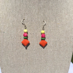 Colorful Shapes Sterling Silver Earrings