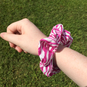 Pink Zebra Print Scrunchie