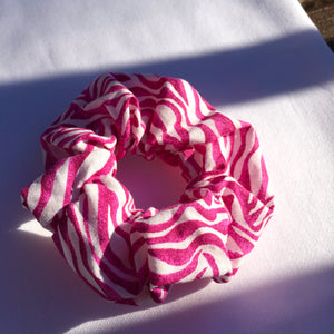 Pink Zebra Print Scrunchie