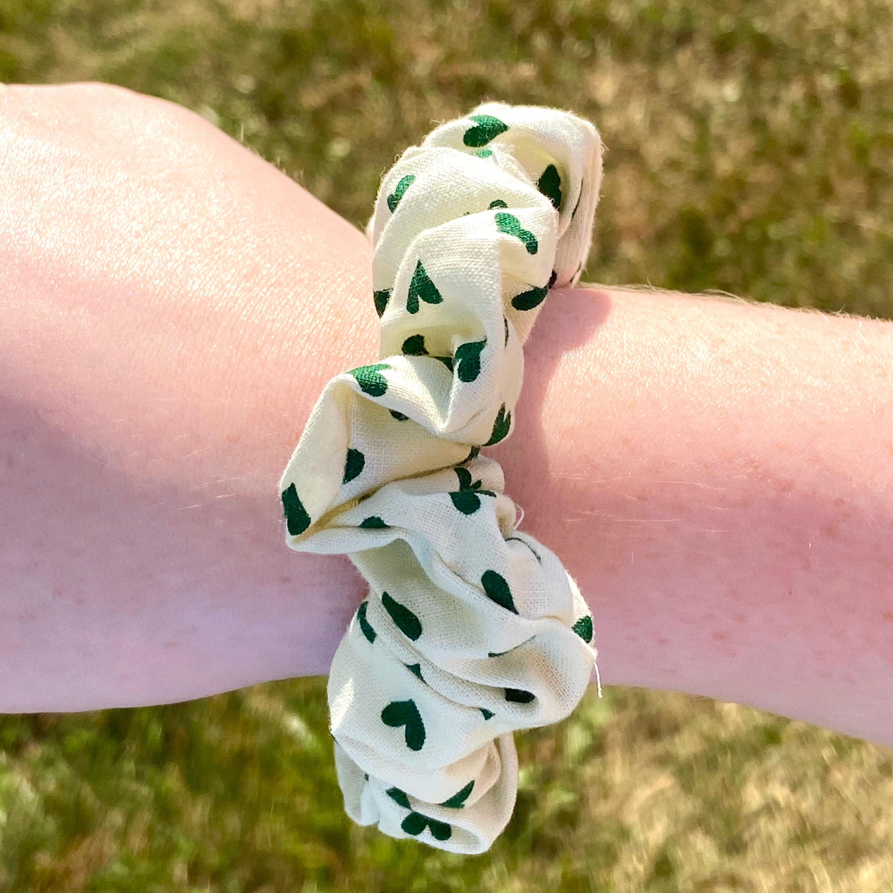 “Green Hearted” Scrunchie