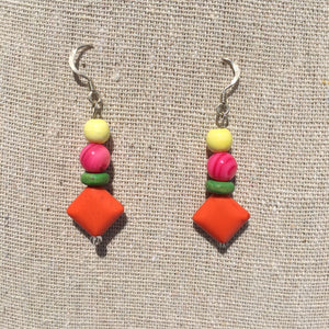 Colorful Shapes Sterling Silver Earrings