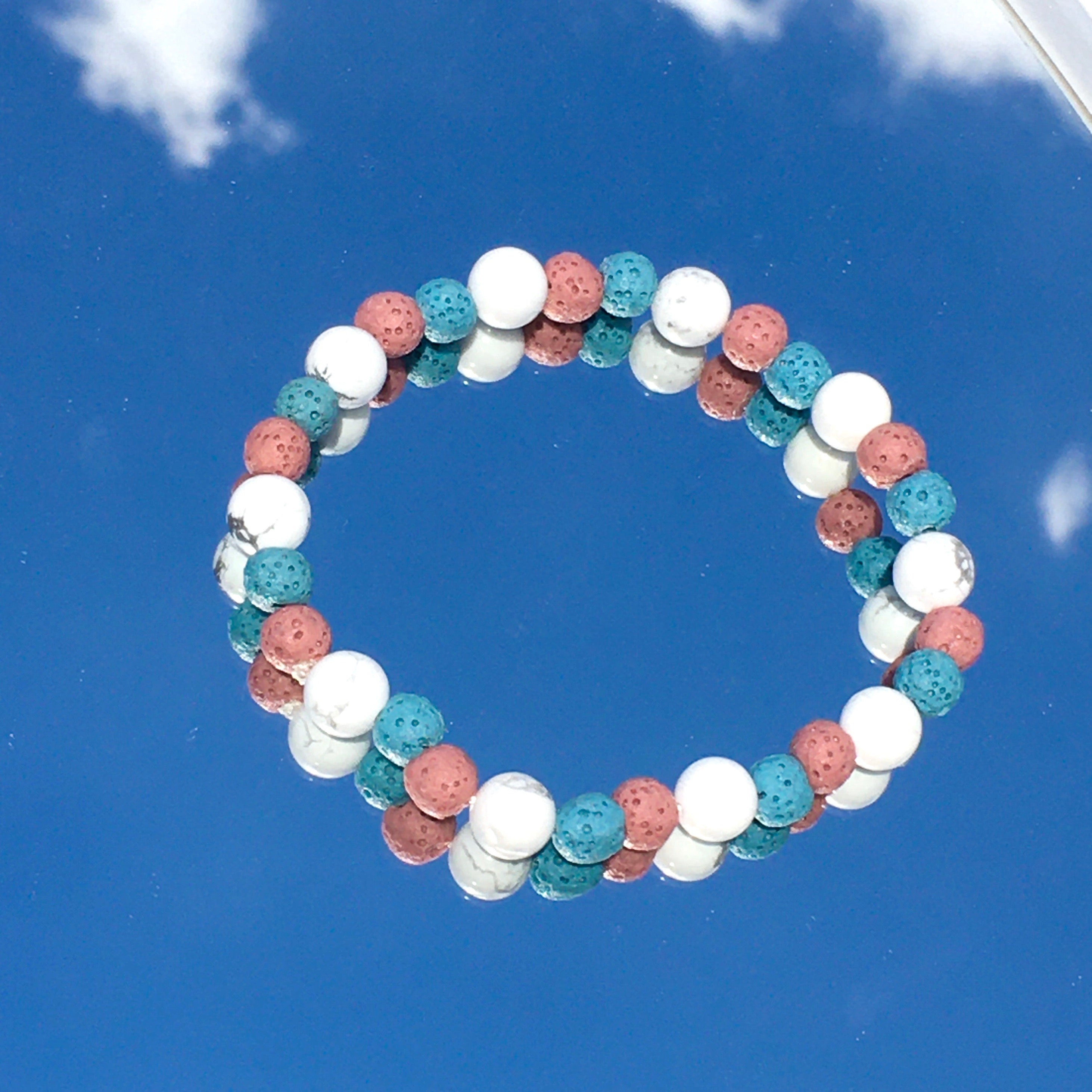 Cotton Candy Lava Rock Bracelet