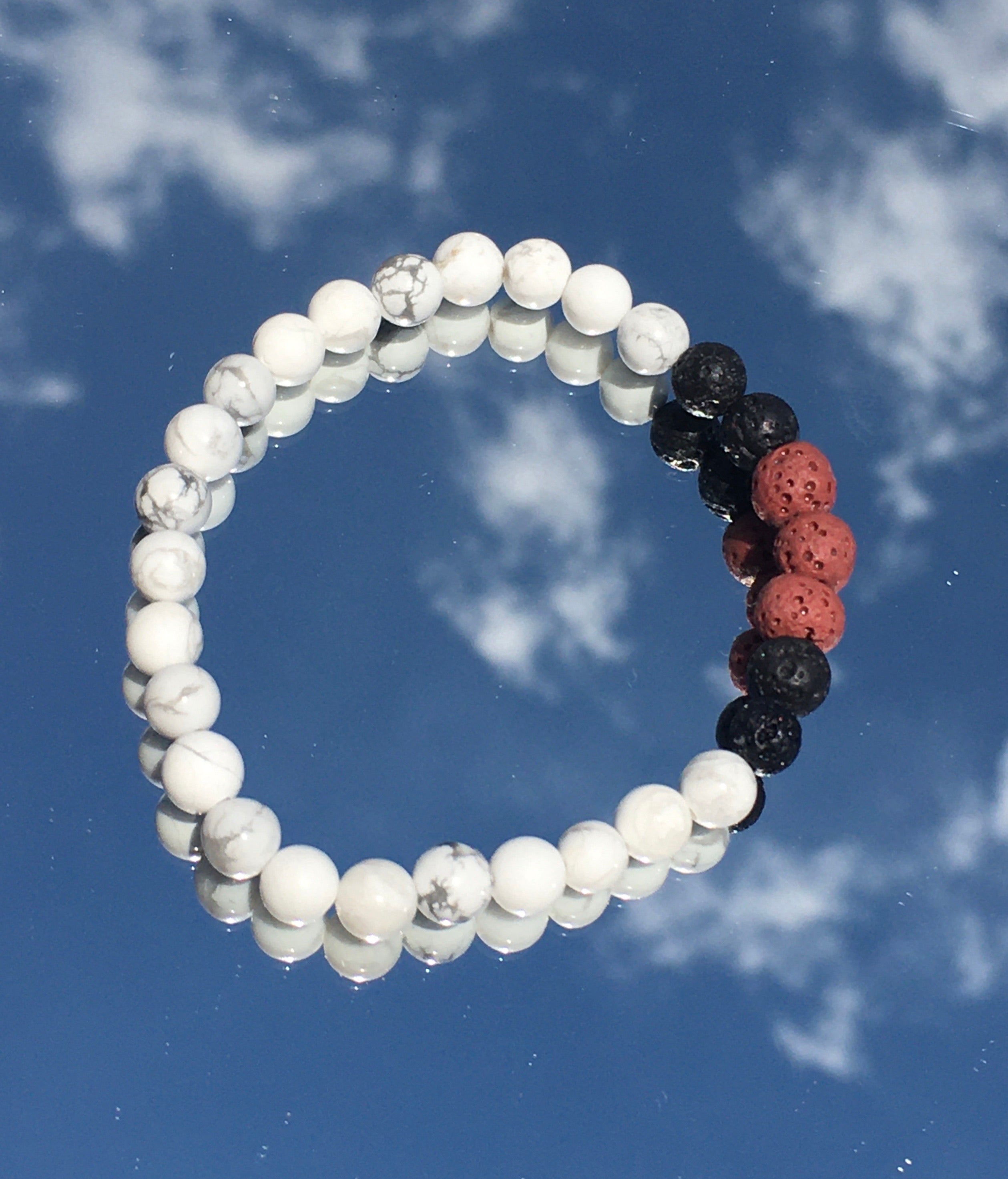 Cherry Lava Rock Bracelet