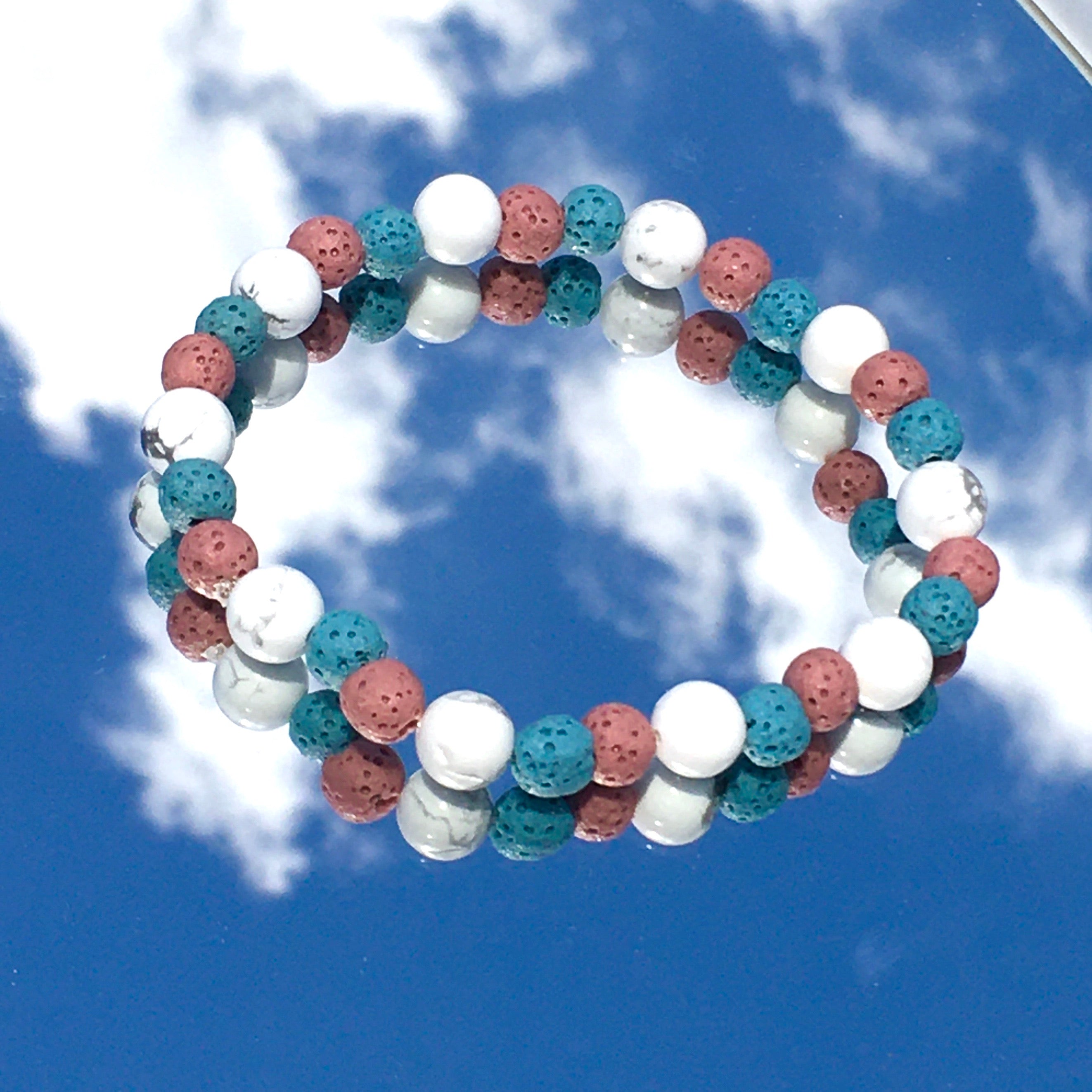 Cotton Candy Lava Rock Bracelet