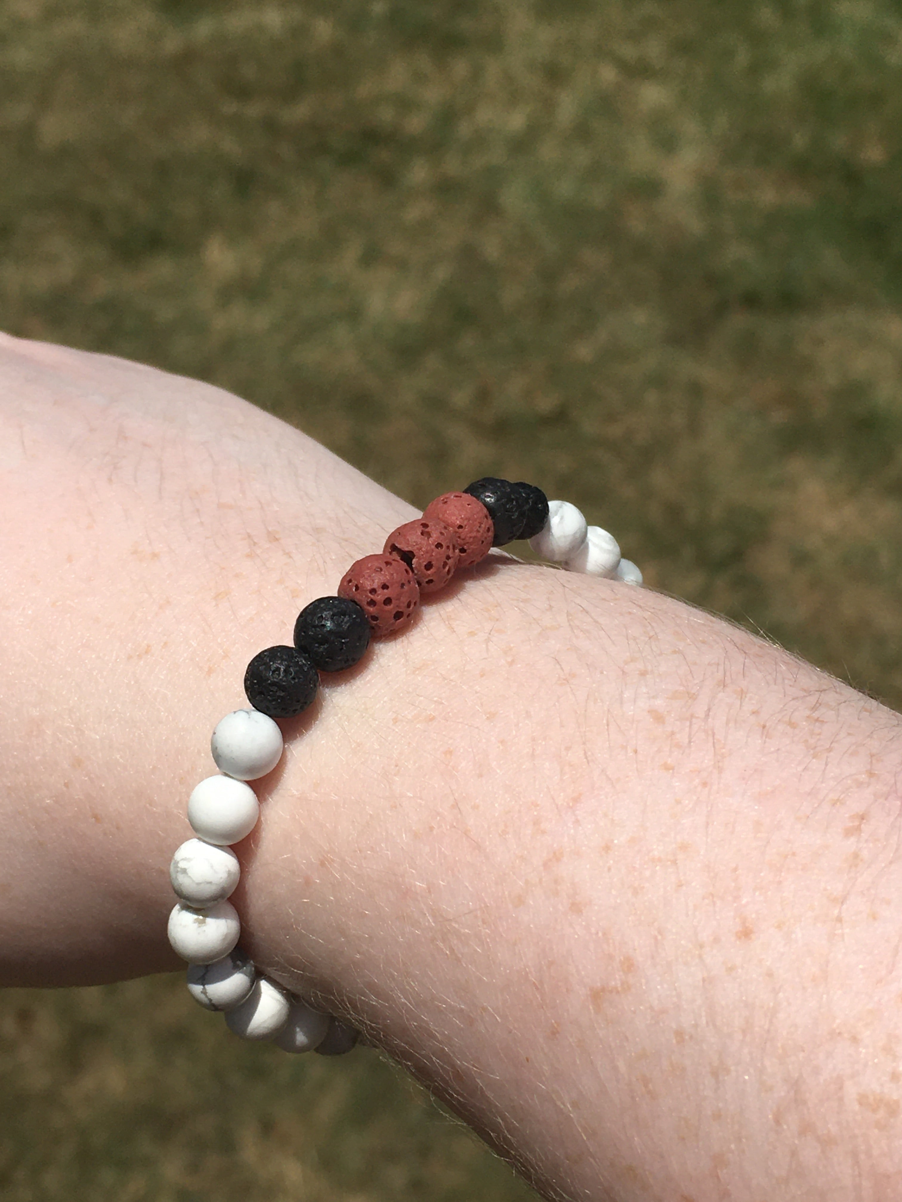 Cherry Lava Rock Bracelet