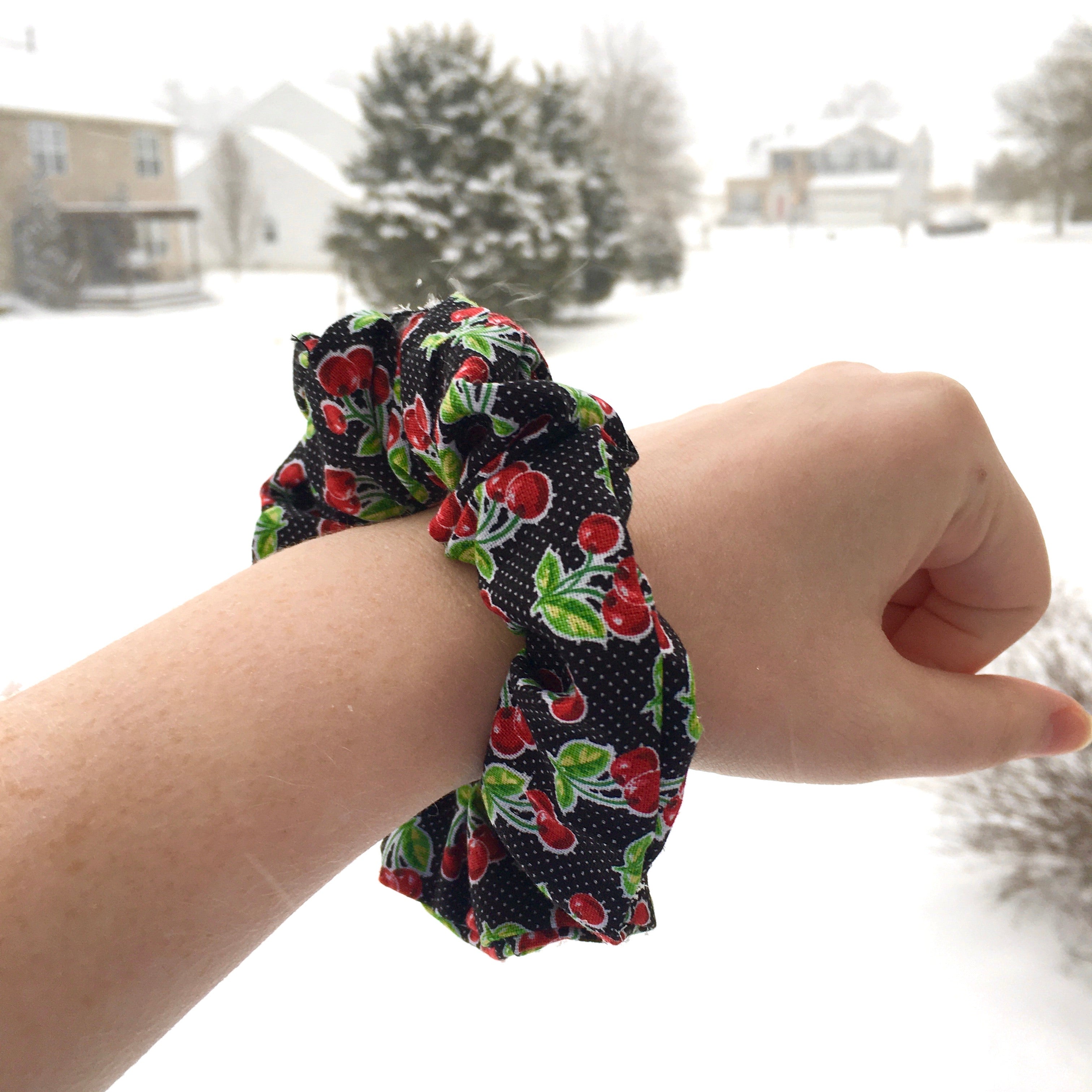 Retro Cherry Scrunchie