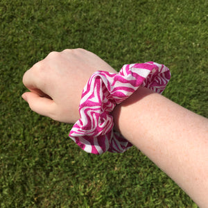 Pink Zebra Print Scrunchie