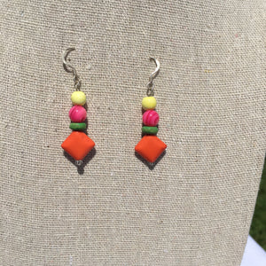 Colorful Shapes Sterling Silver Earrings