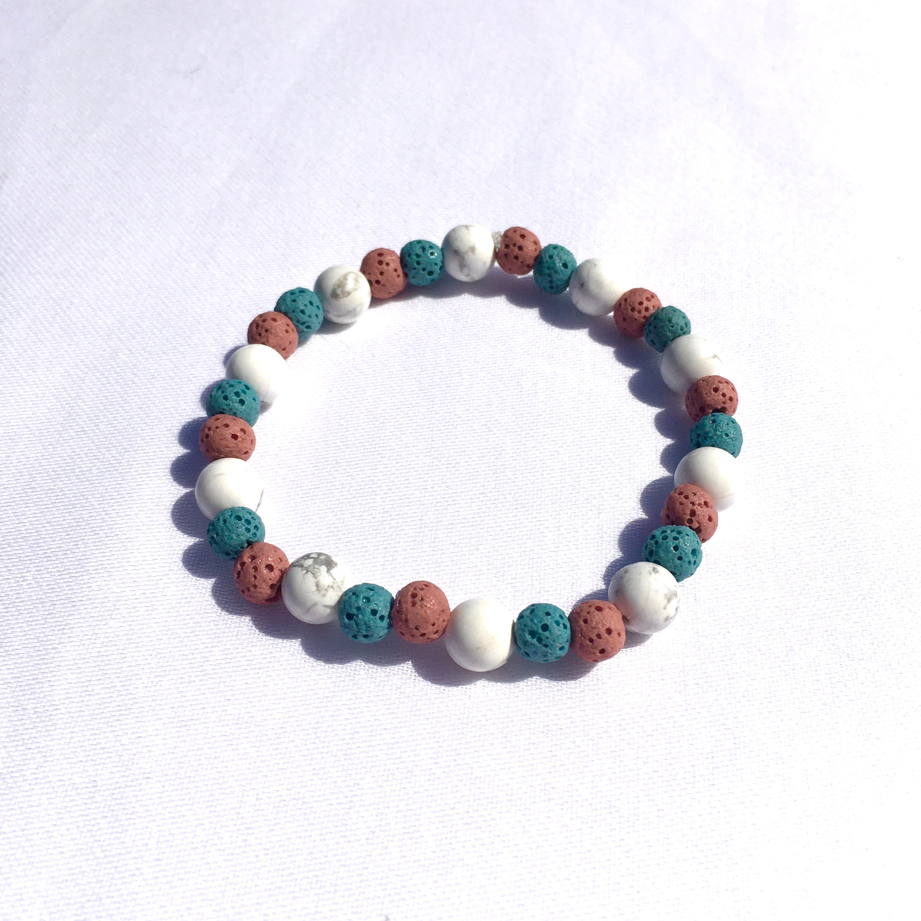 Cotton Candy Lava Rock Bracelet